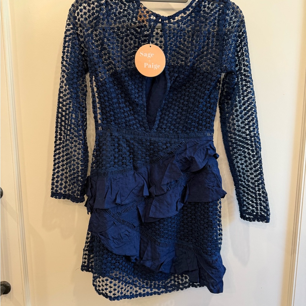 Sage Paige Dreaming of April Navy Dress